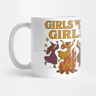 Girls Will Be Girls Witches Coven – Halloween Feminist Witch Design Mug