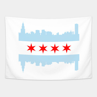 Chicago Flag Skyline Tapestry