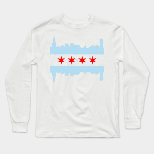 Chicago Flag Skyline Long Sleeve T-Shirt