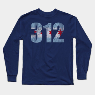 Chicago Flag 312 Long Sleeve T-Shirt