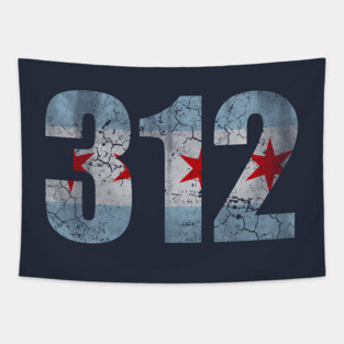 Chicago Flag 312 Tapestry