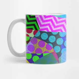Abstract Collage heart piece with star and other shapes and patterns. Mug