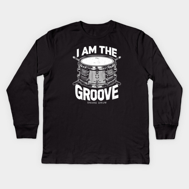 I Am the Groove. Snare Drum Edition Kids Long Sleeve T-Shirt by filiposwear
