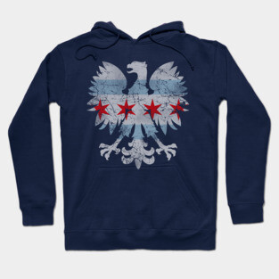Vintage Chicago Flag Polish Eagle Heritage Hoodie