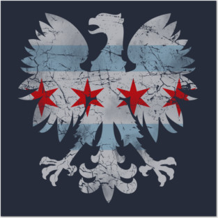 Vintage Chicago Flag Polish Eagle Heritage Posters and Art
