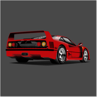 Ferrari F40 Old School Posters and Art
