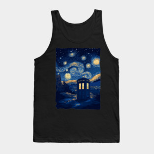 The Starry Night Tardis Funny Meme TV Series Tank Top