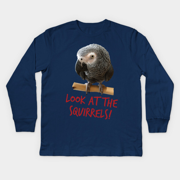 Look at the squirrels! Kids Long Sleeve T-Shirt by Einstein Parrot
