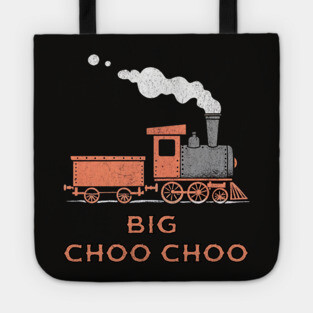 Big Choo Choo – Retro Steam Train Cartoon Design Tote