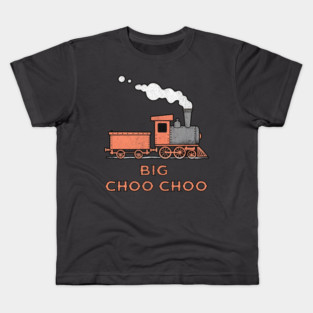 Big Choo Choo – Retro Steam Train Cartoon Design Kids T-Shirt
