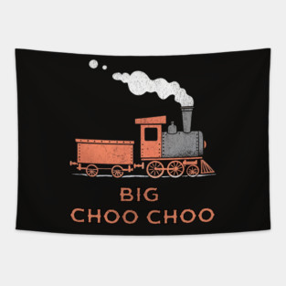Big Choo Choo – Retro Steam Train Cartoon Design Tapestry