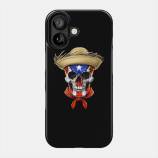 Puerto Rico Skull Phone Case