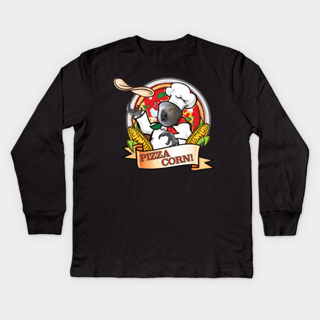 Pizza Corn! Kids Long Sleeve T-Shirt by Einstein Parrot