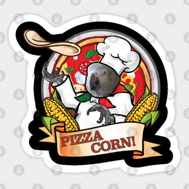 Pizza Corn! Sticker by Einstein Parrot