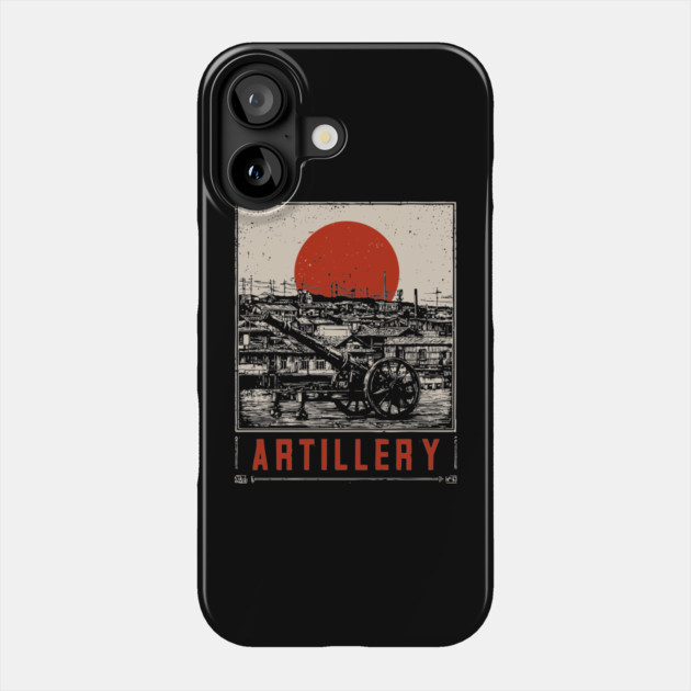 Vintage Artillery Military Poster - Industrial Dieselpunk War Art Phone Case by TuncGK