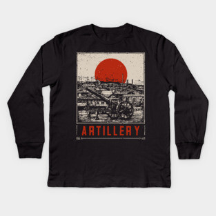 Vintage Artillery Military Poster - Industrial Dieselpunk War Art Kids Long Sleeve T-Shirt