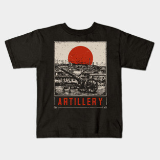 Vintage Artillery Military Poster - Industrial Dieselpunk War Art Kids T-Shirt