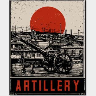 Vintage Artillery Military Poster - Industrial Dieselpunk War Art Posters and Art