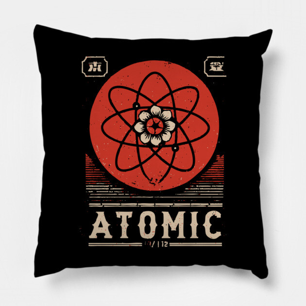 Atomic Age Science Poster - Retro Nuclear Esoteric Art Print Pillow by TuncGK