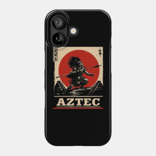 Aztec Sun Warrior - Indigenous Mythpunk Propaganda Art Phone Case