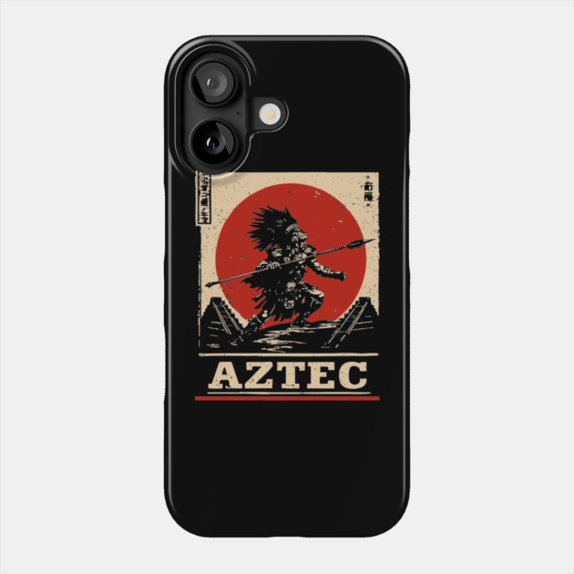 Aztec Sun Warrior - Indigenous Mythpunk Propaganda Art Phone Case by TuncGK
