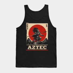 Aztec Sun Warrior - Indigenous Mythpunk Propaganda Art Tank Top