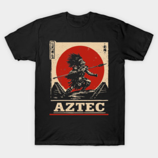 Aztec Sun Warrior - Indigenous Mythpunk Propaganda Art T-Shirt