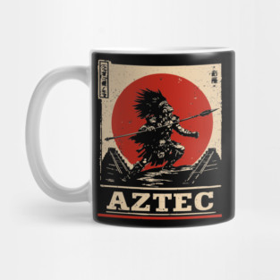 Aztec Sun Warrior - Indigenous Mythpunk Propaganda Art Mug
