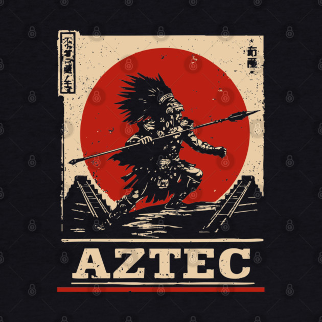 Aztec Sun Warrior - Indigenous Mythpunk Propaganda Art by TuncGK