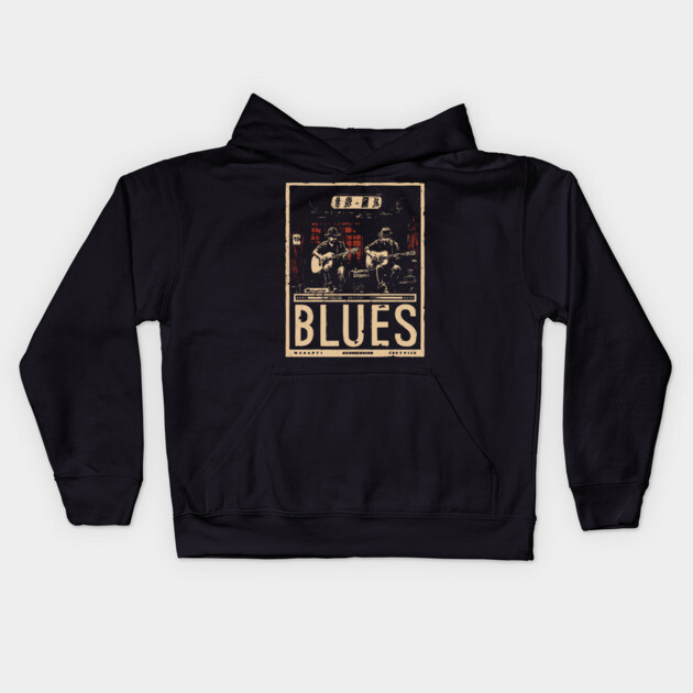 Blues Band Neo Noir Poster - Urban Folklore Music Art Kids Hoodie by TuncGK