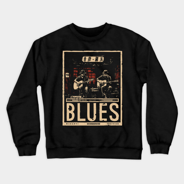 Blues Band Neo Noir Poster - Urban Folklore Music Art Crewneck Sweatshirt by TuncGK