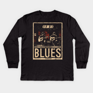 Blues Band Neo Noir Poster - Urban Folklore Music Art Kids Long Sleeve T-Shirt