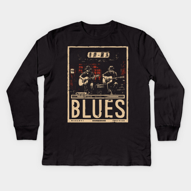 Blues Band Neo Noir Poster - Urban Folklore Music Art Kids Long Sleeve T-Shirt by TuncGK