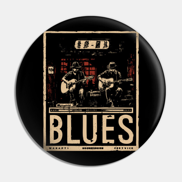 Blues Band Neo Noir Poster - Urban Folklore Music Art Pin by TuncGK