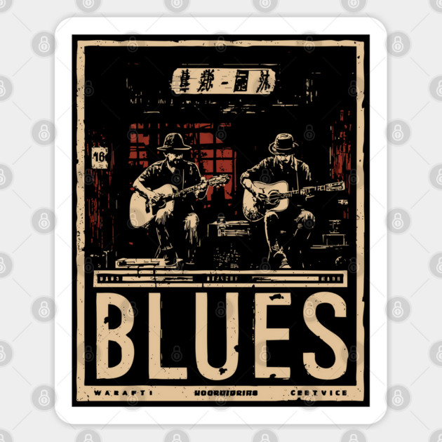 Blues Band Neo Noir Poster - Urban Folklore Music Art Sticker by TuncGK