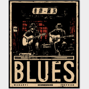 Blues Band Neo Noir Poster - Urban Folklore Music Art Posters and Art