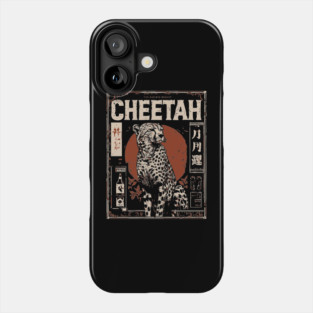 Cheetah Portrait - Dark Academia Wildlife Screenprint Phone Case