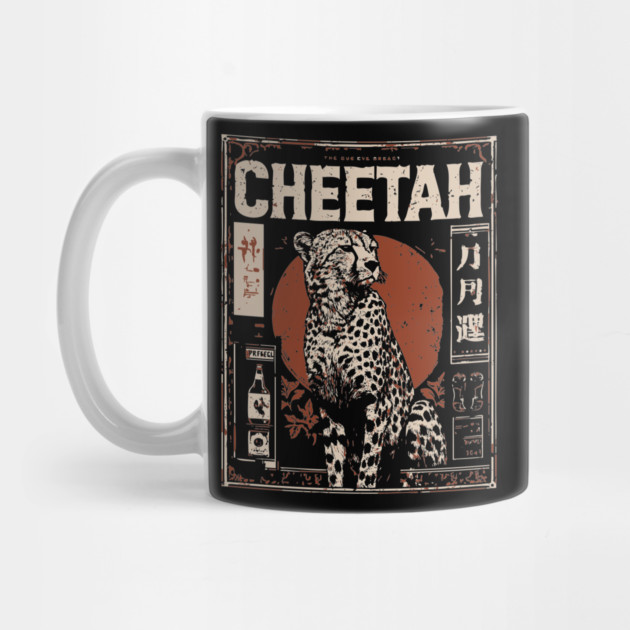 Cheetah Portrait - Dark Academia Wildlife Screenprint by TuncGK