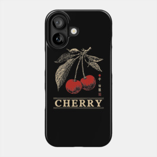 Cherry Branch Botanical - Dark Academia Wabi Sabi Print Phone Case