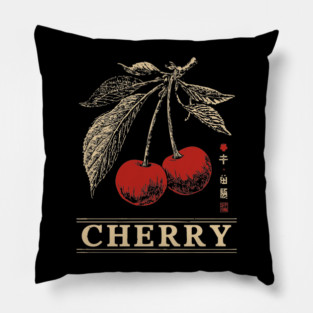 Cherry Branch Botanical - Dark Academia Wabi Sabi Print Pillow