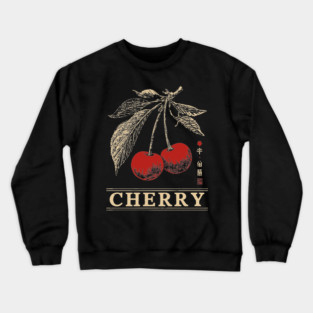 Cherry Branch Botanical - Dark Academia Wabi Sabi Print Crewneck Sweatshirt