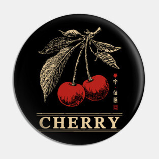 Cherry Branch Botanical - Dark Academia Wabi Sabi Print Pin