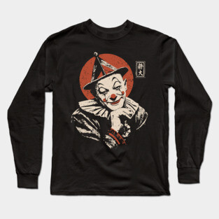 Vintage Circus Clown - Neo Noir Surrealist Propaganda Long Sleeve T-Shirt