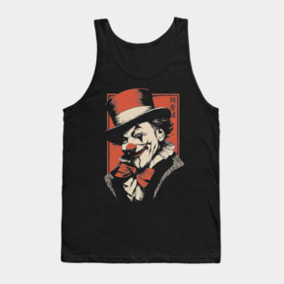 Vintage Clown Portrait - Dark Carnival Surrealist Poster Tank Top
