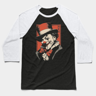 Vintage Clown Portrait - Dark Carnival Surrealist Poster Baseball T-Shirt