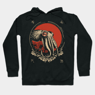 Cuttlefish Ocean Print - Esoteric Marine Mythpunk Art Hoodie