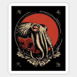 Cuttlefish Ocean Print - Esoteric Marine Mythpunk Art Sticker