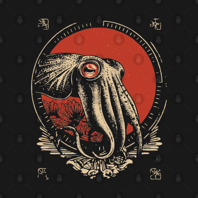 Cuttlefish Ocean Print - Esoteric Marine Mythpunk Art by TuncGK