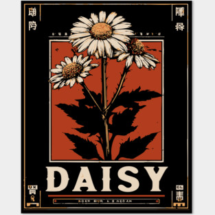 Daisy Botanical Print - Minimalist Wabi Sabi Flower Art Posters and Art