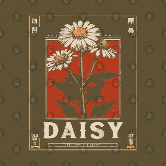 Daisy Botanical Print - Minimalist Wabi Sabi Flower Art by TuncGK